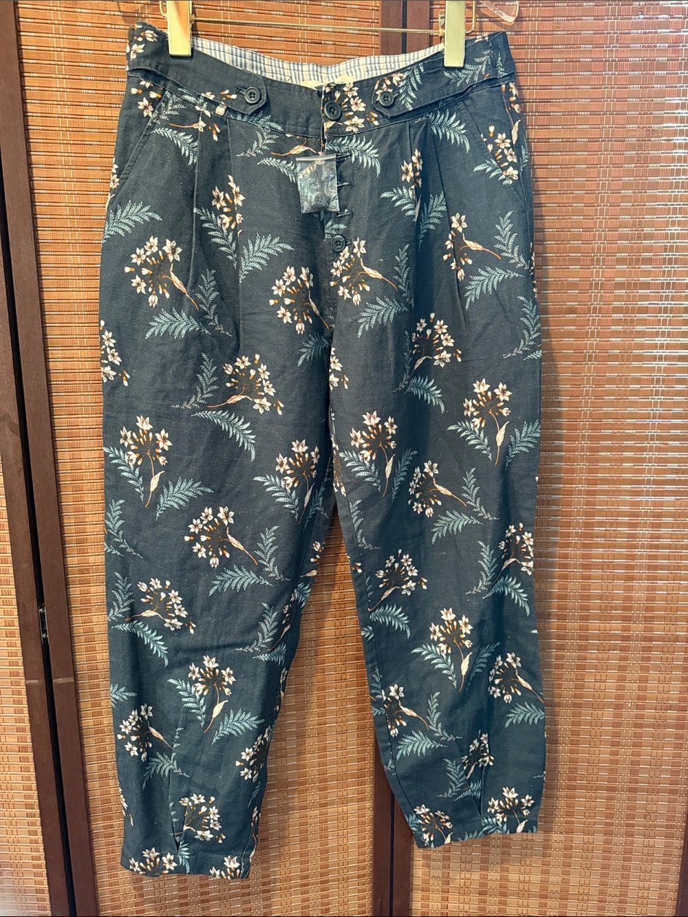 New Sundance Breezy Benicia Linen Pleated Button Fly Pants Size 4 Petite - Picture 5 of 15